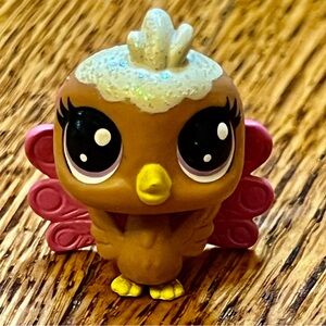 Cute Brown Bird Figurine with Pink Wings